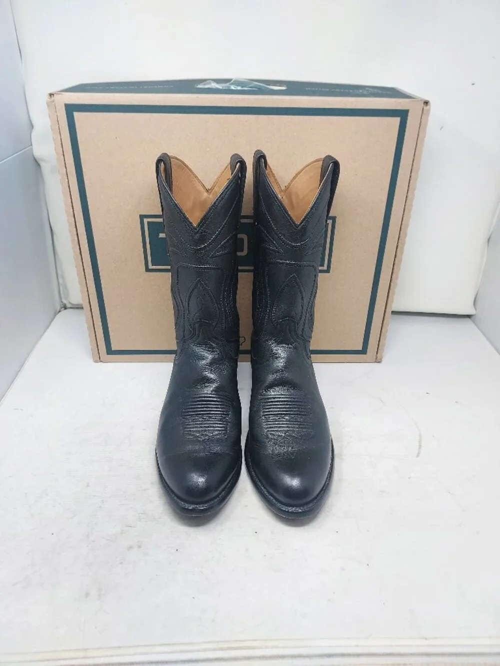 TECOVAS MENS THE CARTWRIGHT MIDNIGHT BLACK COWBOY BOOT